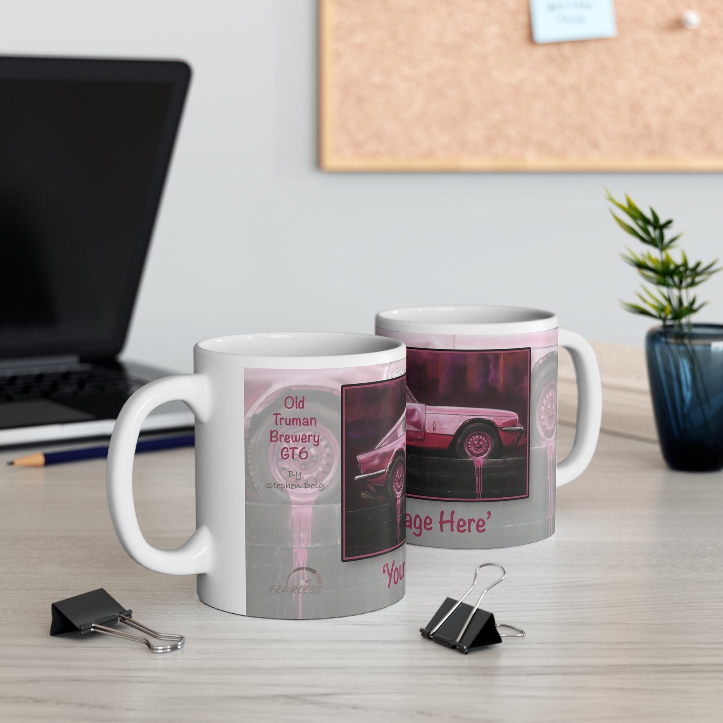 Triumph GT6 Old Truman Brewery Personalisable Coffee Mug by Stephen Doig