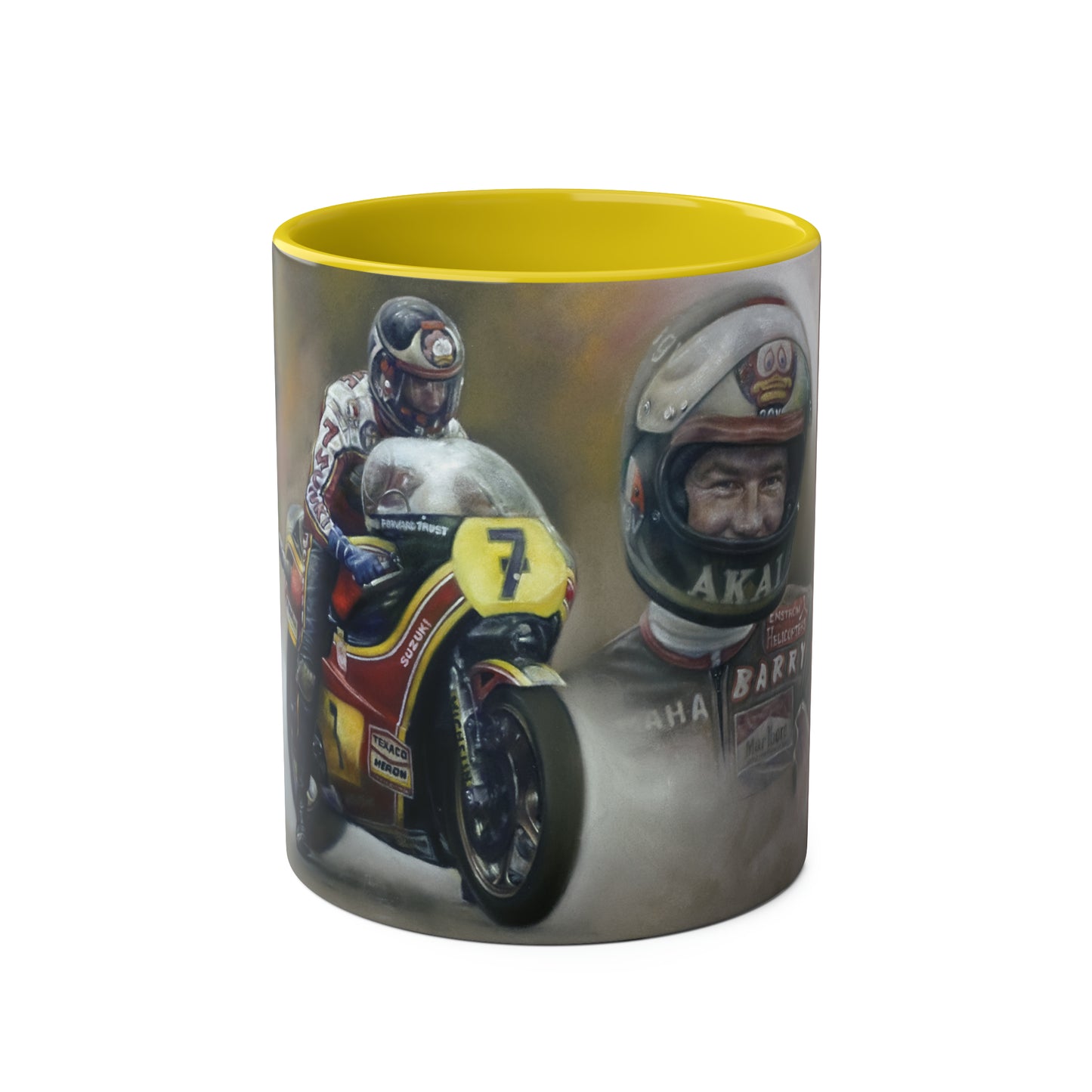 Barry Sheene. Action Stations - Two-Tone Coffee Mug, 11oz