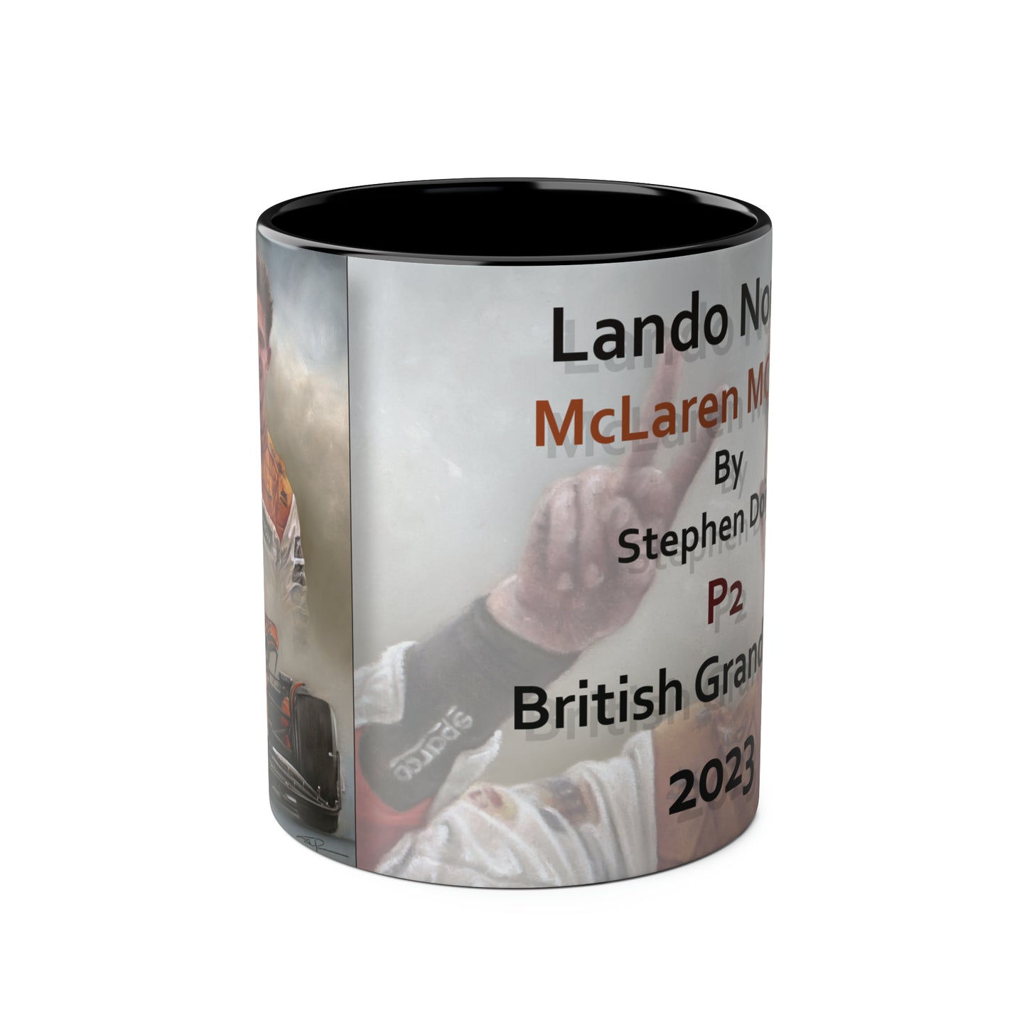 Lando Norris. Silverstone 2023 - Two-Tone Coffee Mug, 11oz