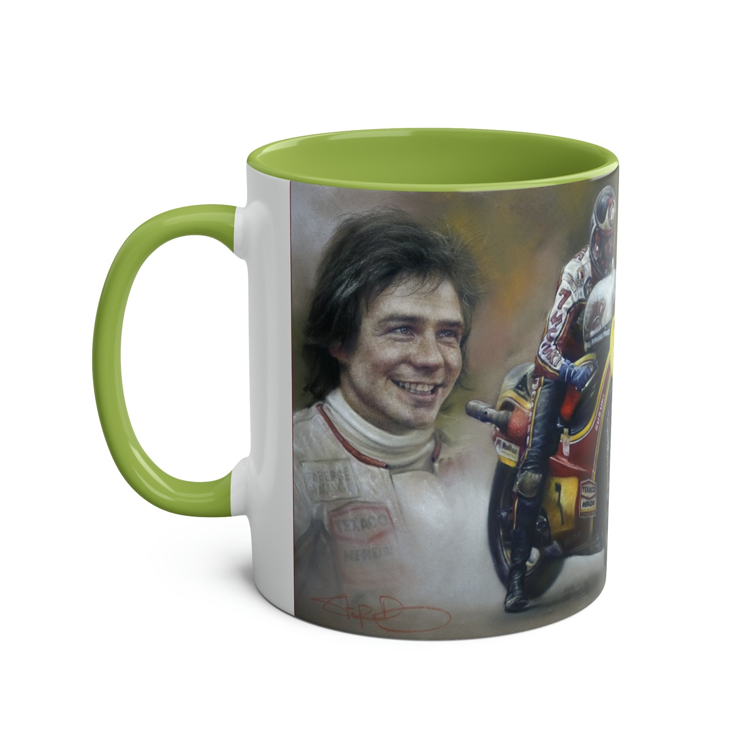 Barry Sheene. Action Stations - Two-Tone Coffee Mug, 11oz