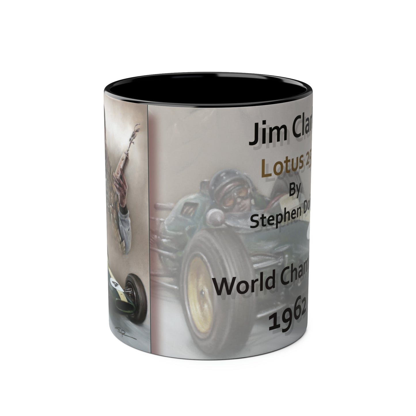 Jim Clark. World Champion 1962 - Two-Tone Coffee Mugs, 11oz