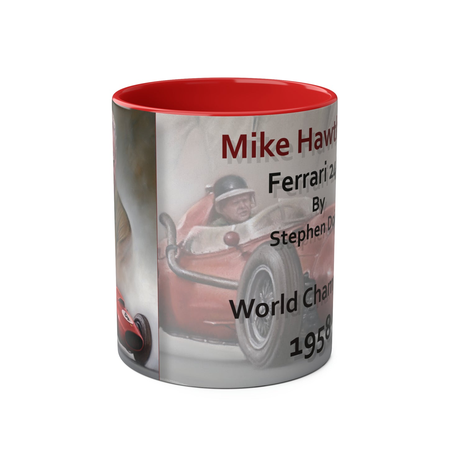 Mike Hawthorn. World Champion 1958 - Two-Tone Coffee Mug, 11oz