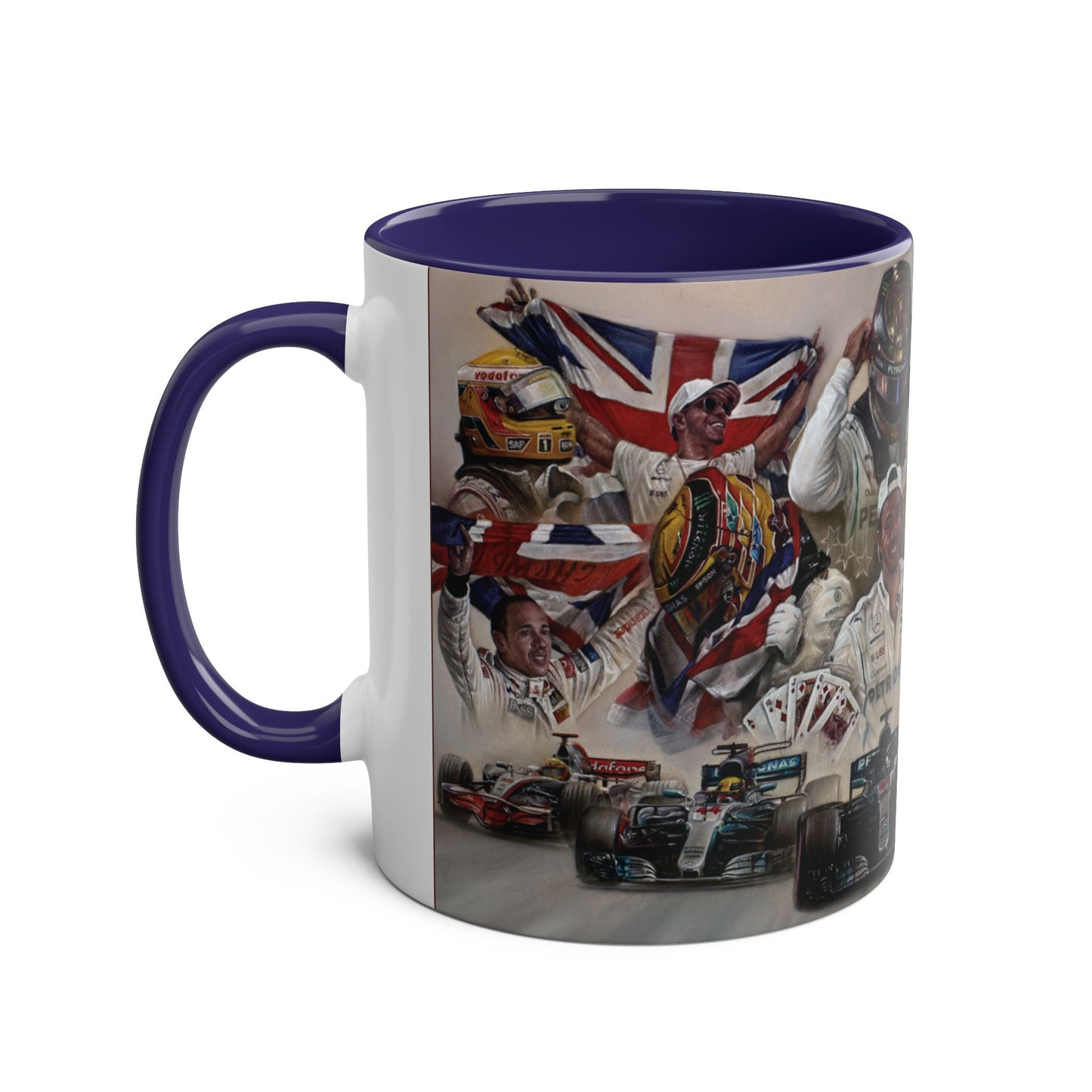 Lewis Hamilton. Five Time World Champion - Two-Tone Coffee Mug, 11oz