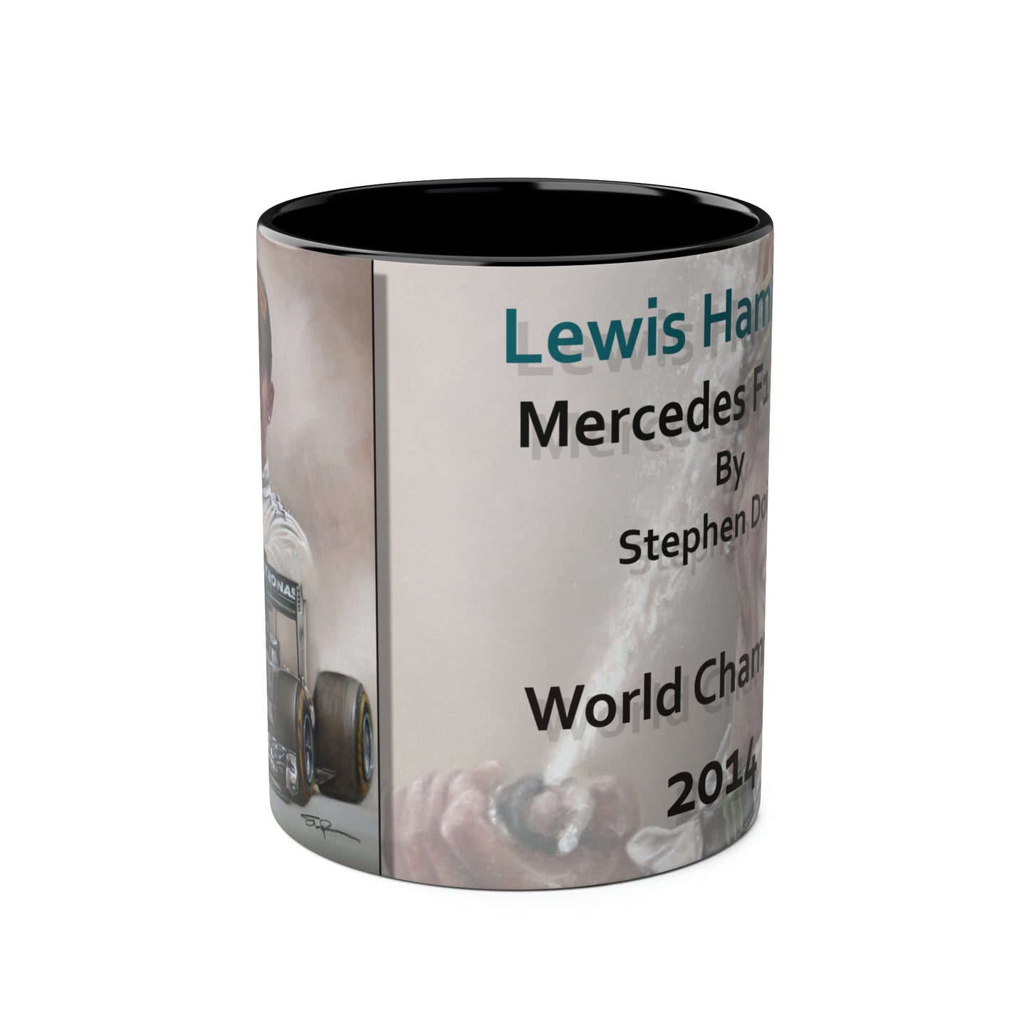 Lewis Hamilton. World Champion 2014 - Two-Tone Coffee Mug, 11oz
