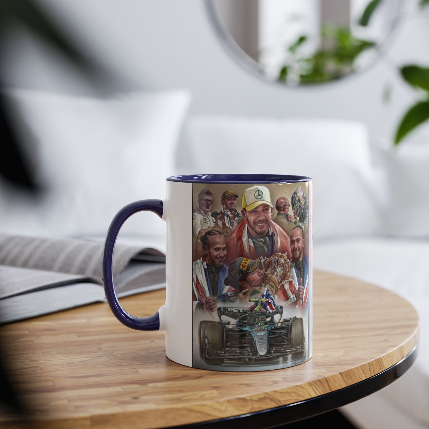 Lewis Hamilton. Silverstone 2024- Two-Tone Coffee Mug, 11oz