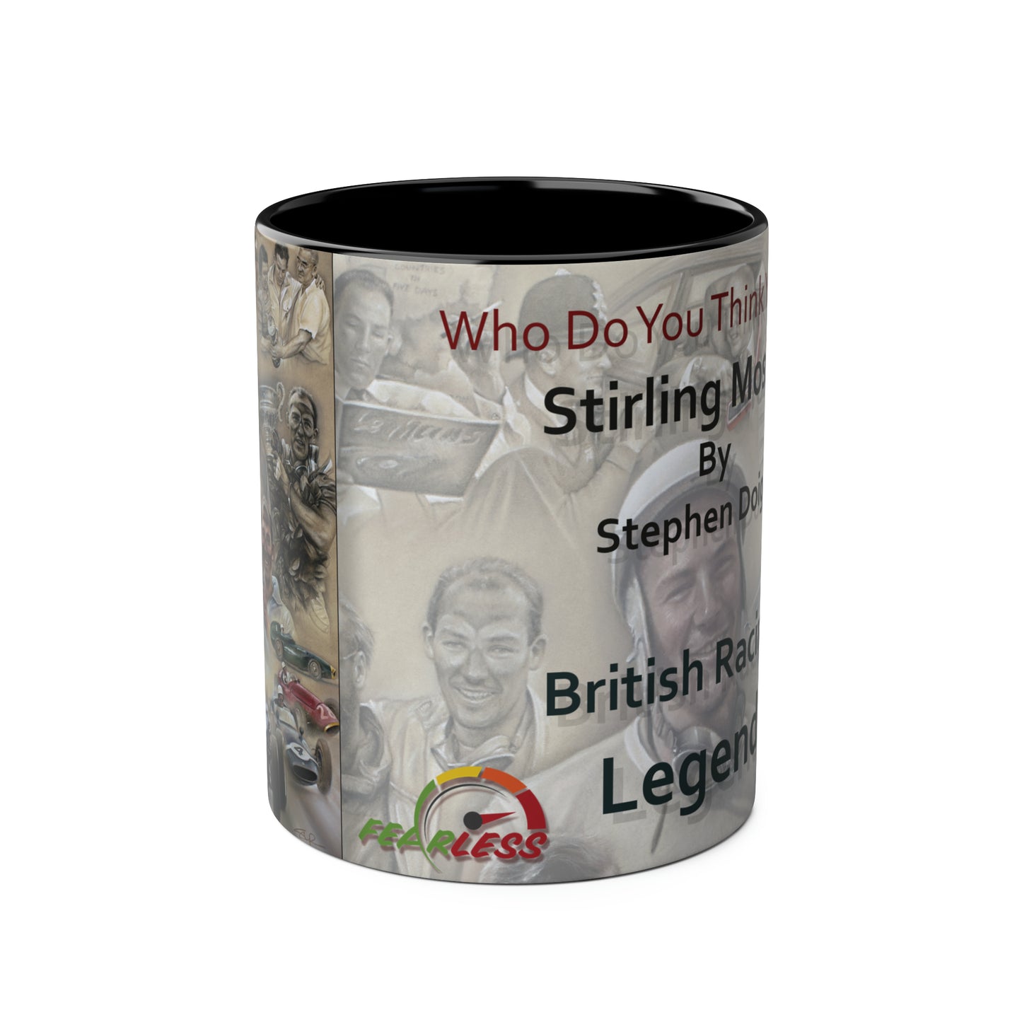 Stirling Moss. British Racing Legend - Two-Tone Coffee Mug, 11oz