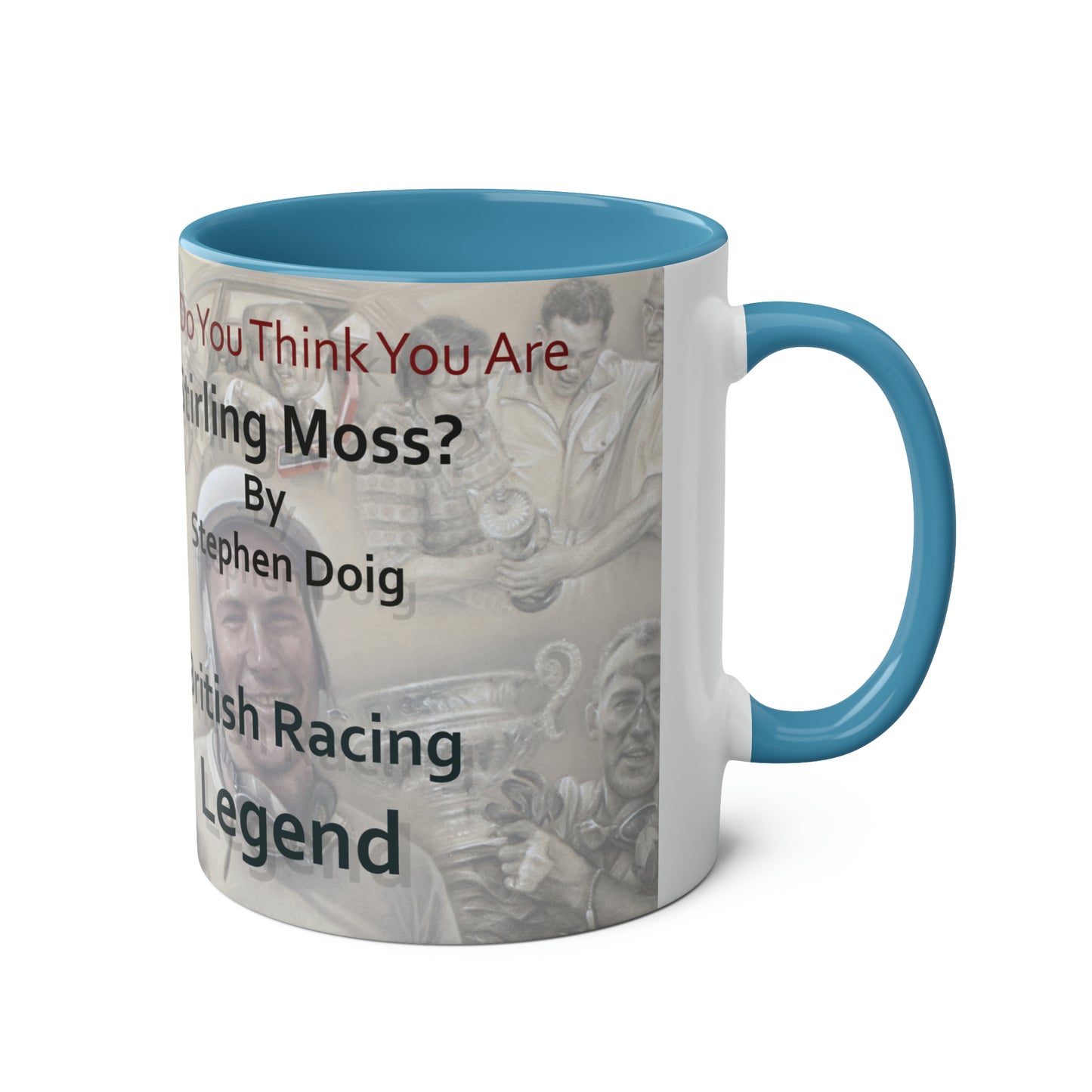 Stirling Moss. British Racing Legend - Two-Tone Coffee Mug, 11oz