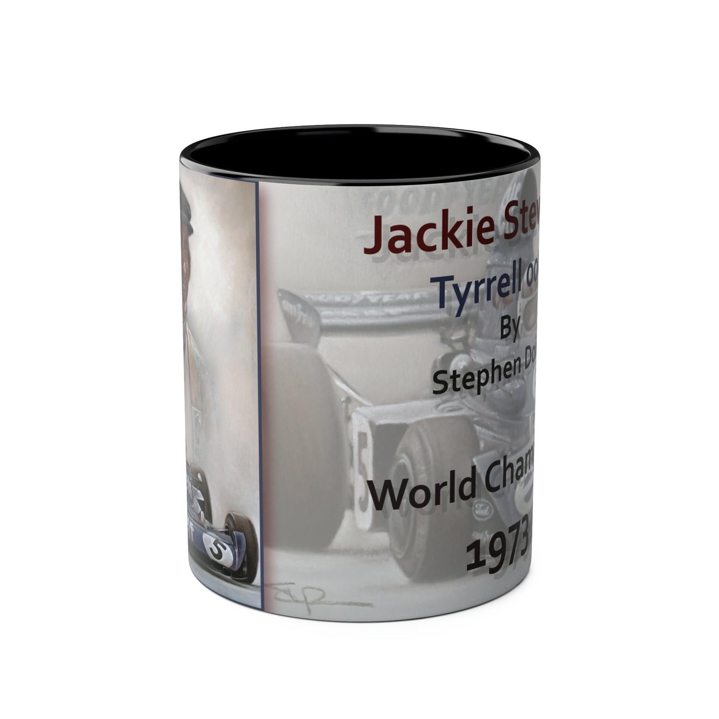 Jackie Stewart. World Champion 1973 - Two-Tone Coffee Mug, 11oz