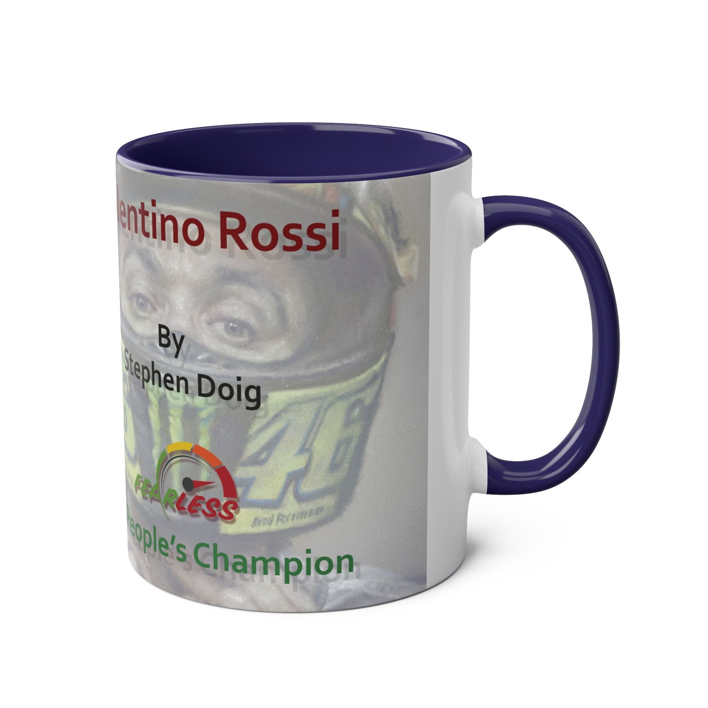Valentino Rossi, The People's Champion, 11oz Two-Tone Coffee Mug