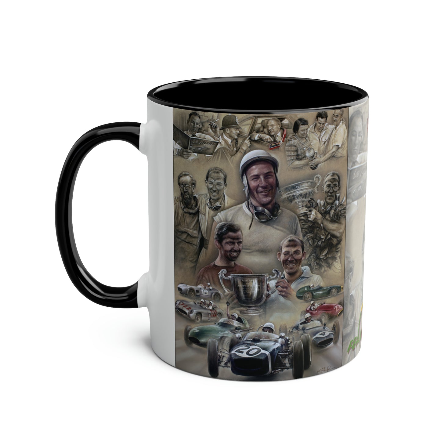Stirling Moss. British Racing Legend - Two-Tone Coffee Mug, 11oz