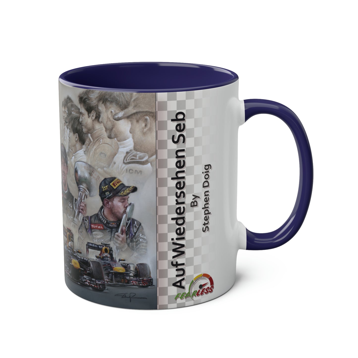 Sebastian Vettel. Auf Wiedersehen Seb 2022 - Two-Tone Coffee Mug, 11oz