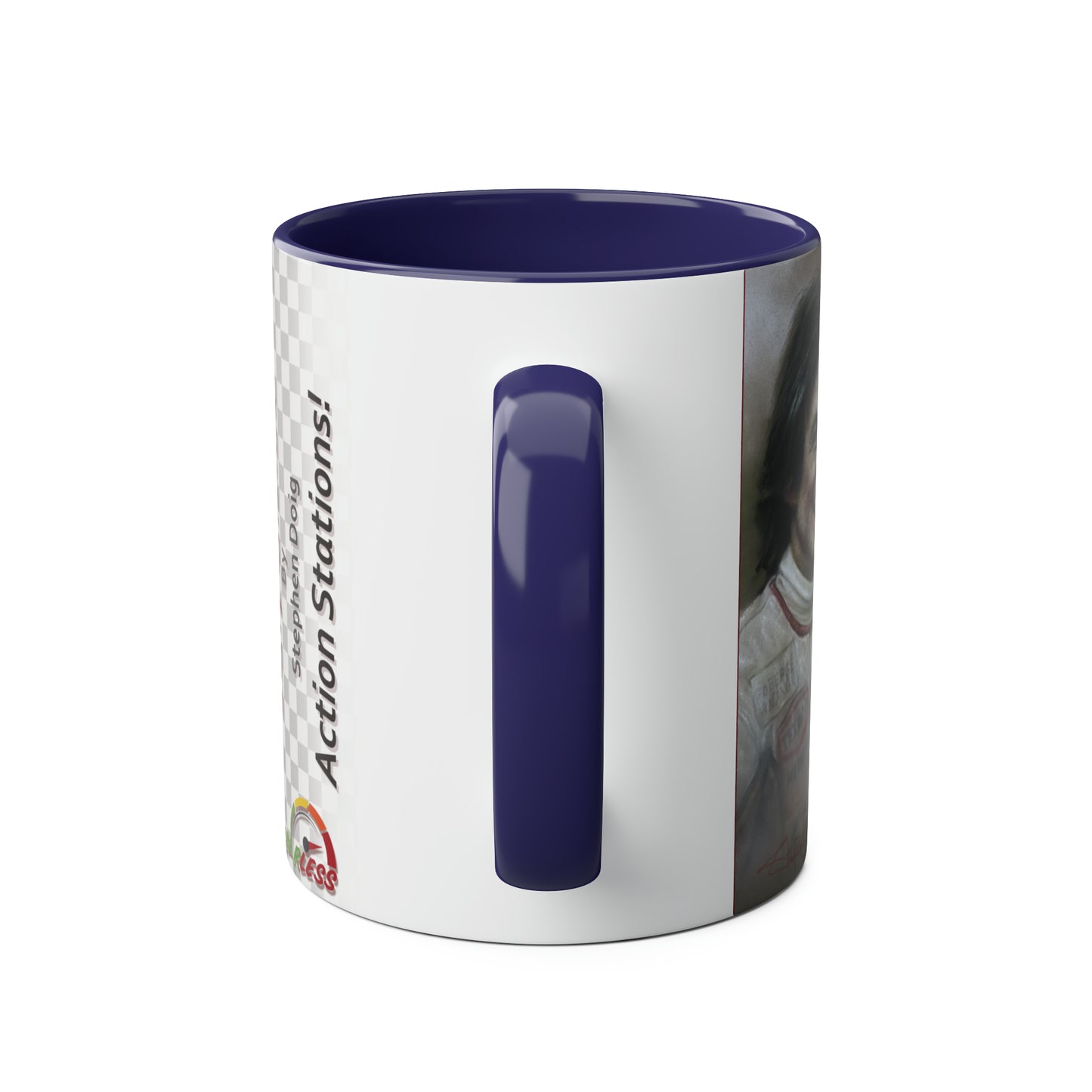 Barry Sheene. Action Stations - Two-Tone Coffee Mug, 11oz