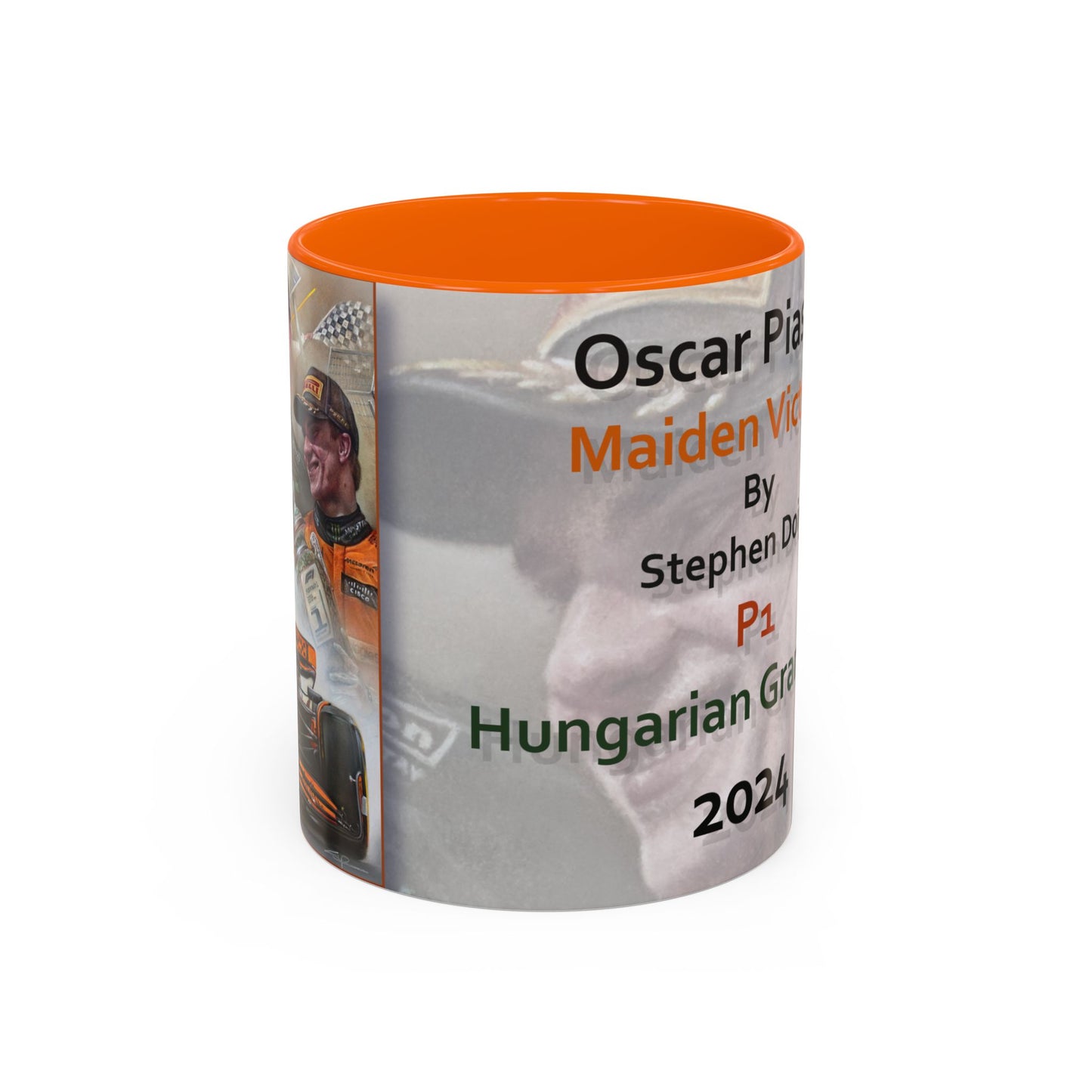 Oscar Piastri - Maiden Victory - Hungary 2024 Coffee Mug 11oz by Stephen Doig