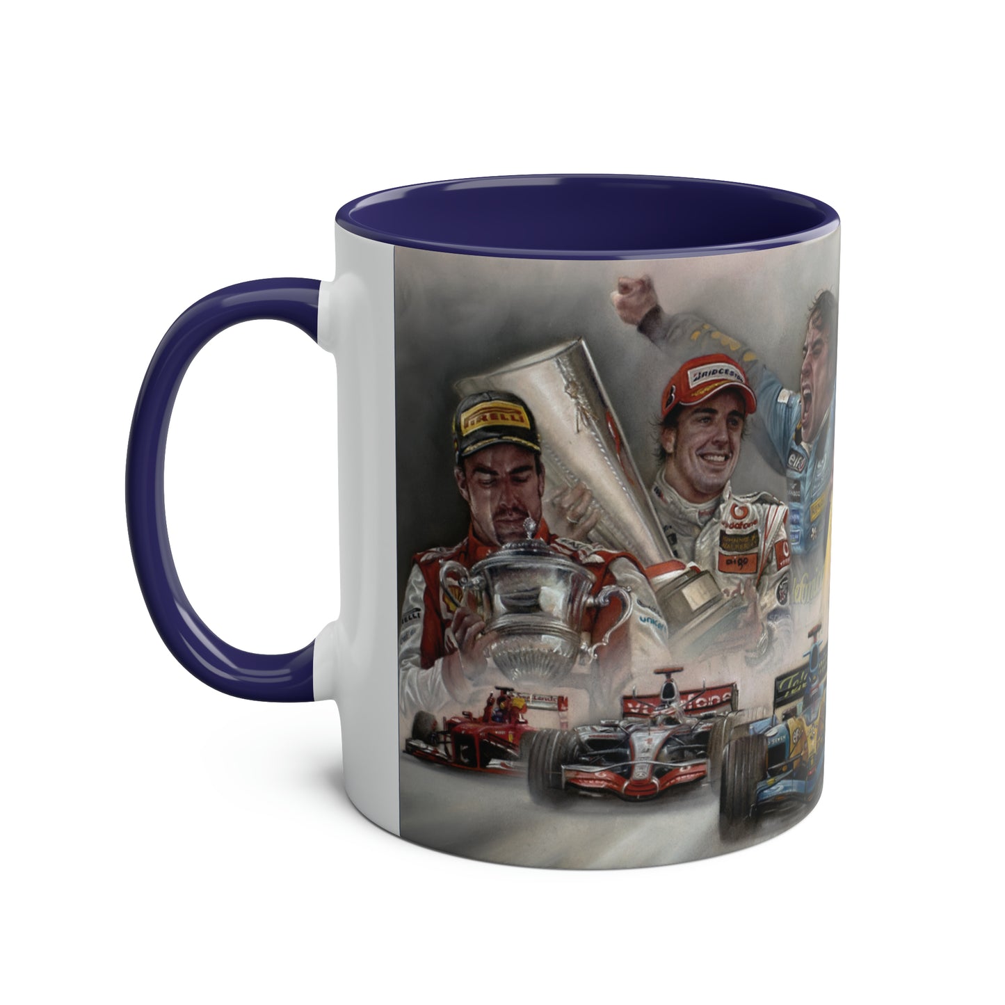 Fernando Alonso. Retrospective - Two-Tone Coffee Mug, 11oz