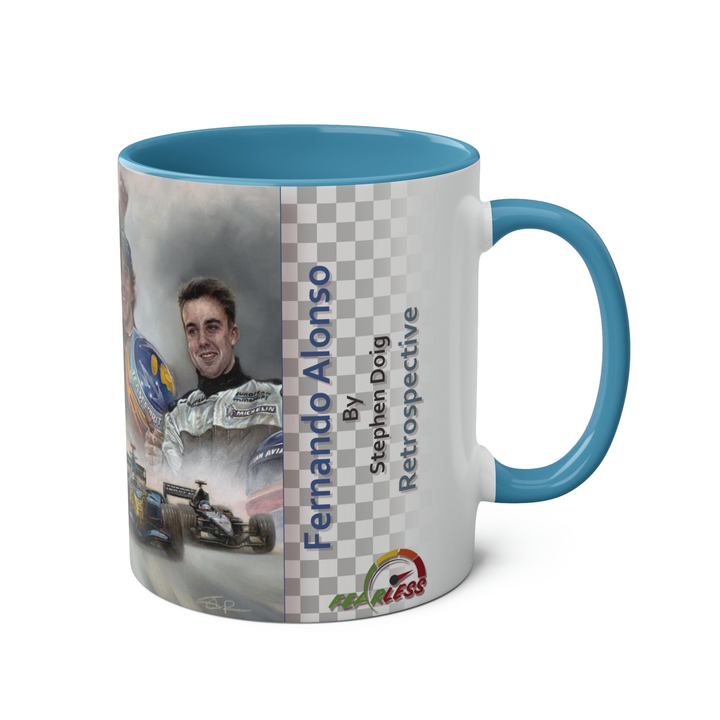 Fernando Alonso. Retrospective - Two-Tone Coffee Mug, 11oz