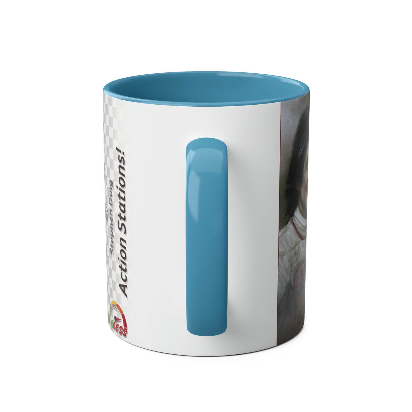 Barry Sheene. Action Stations - Two-Tone Coffee Mug, 11oz