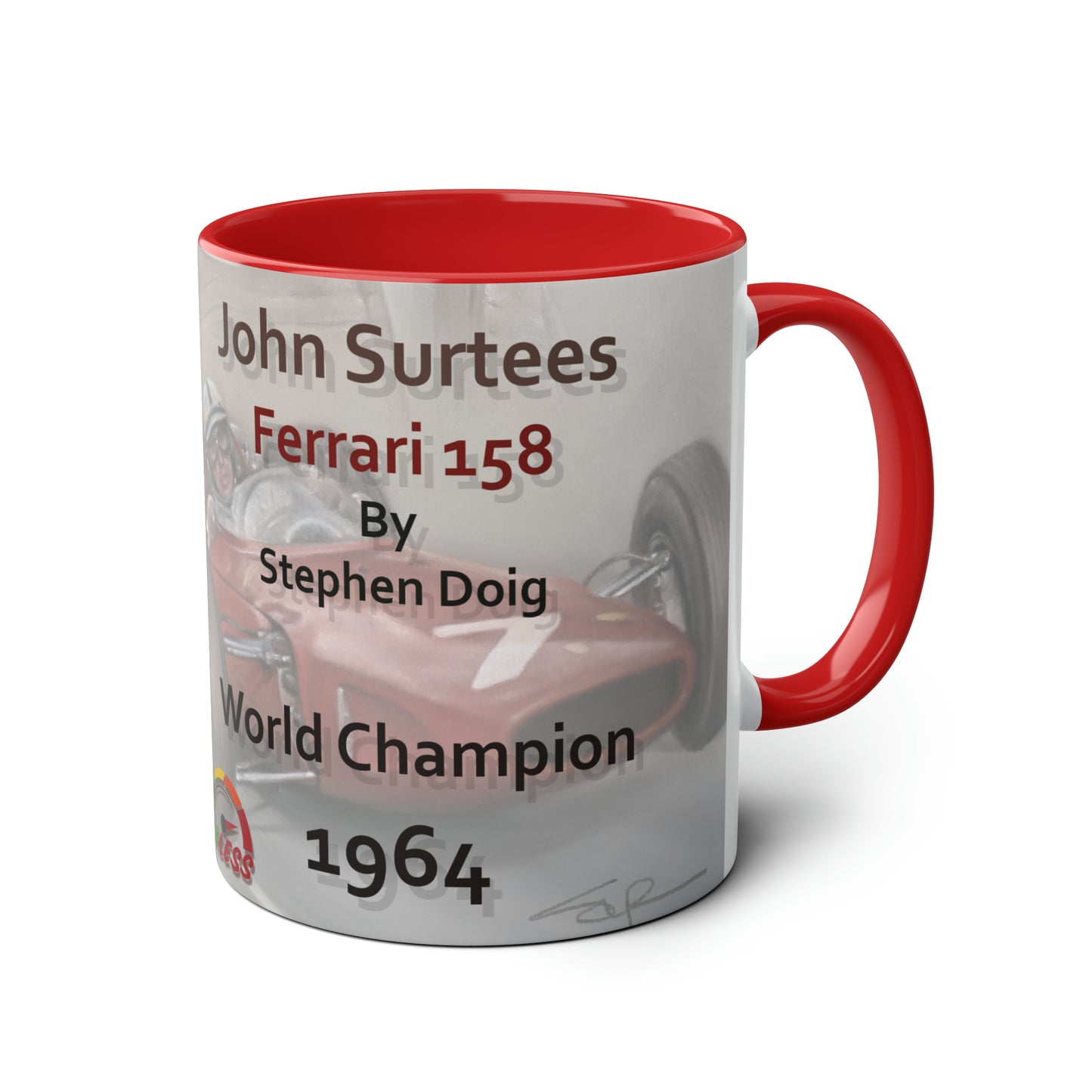 John Surtees. World Champion 1964 - Two-Tone Coffee Mug, 11oz