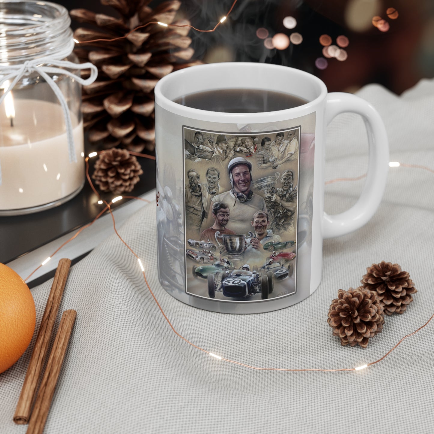 Sir Stirling Moss Personalisable F1 Celebration Coffee Mug by Stephen Doig