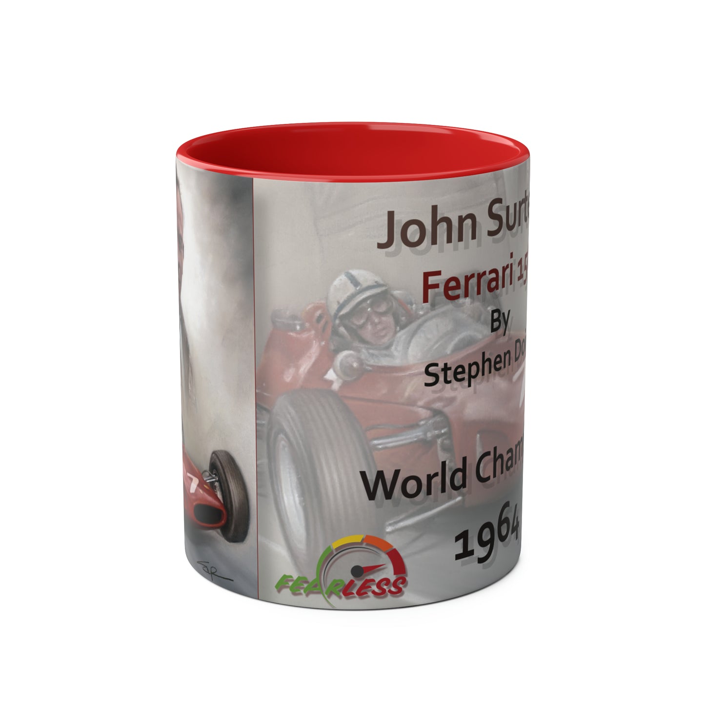 John Surtees. World Champion 1964 - Two-Tone Coffee Mug, 11oz