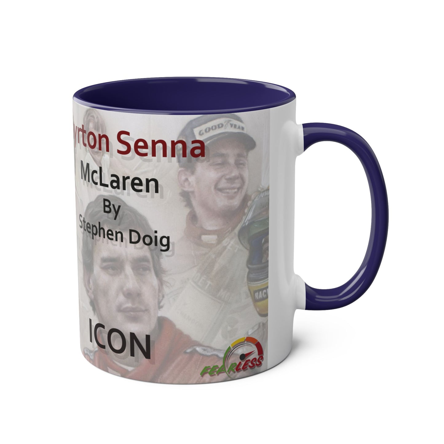 Ayrton Senna. ICON - Two-Tone Coffee Mug, 11oz