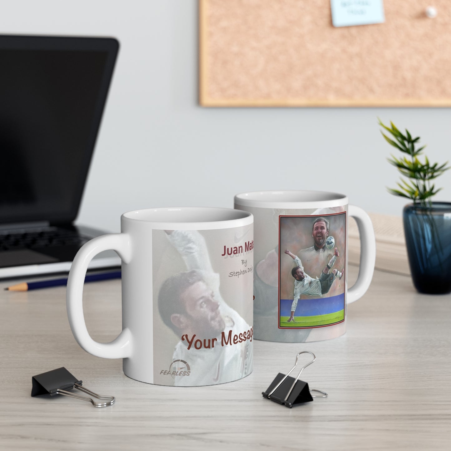 Juan Mata Man Utd Personalisable Coffee Mug by Stephen Doig
