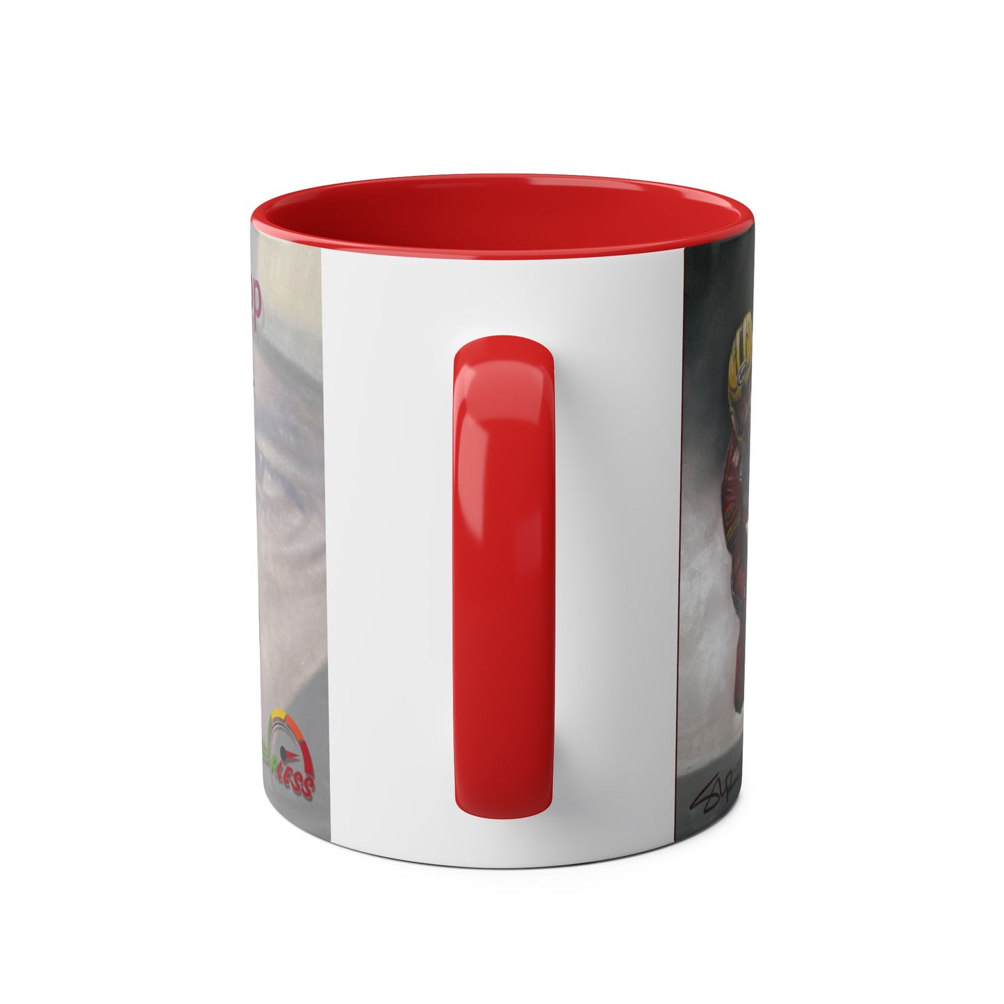 Joey Dunlop TT Legend Two-Tone 11oz Coffee Mug by Stephen Doig.