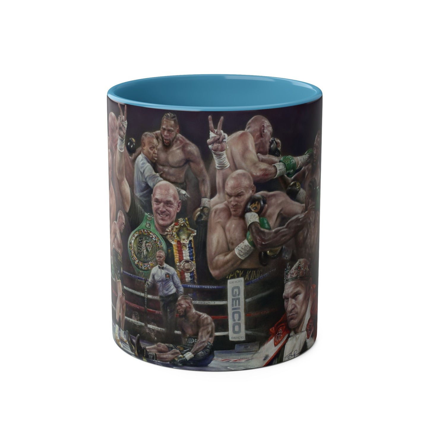 King vs King - Fury vs Wilder II- Two-Tone Coffee Mugs, 11oz