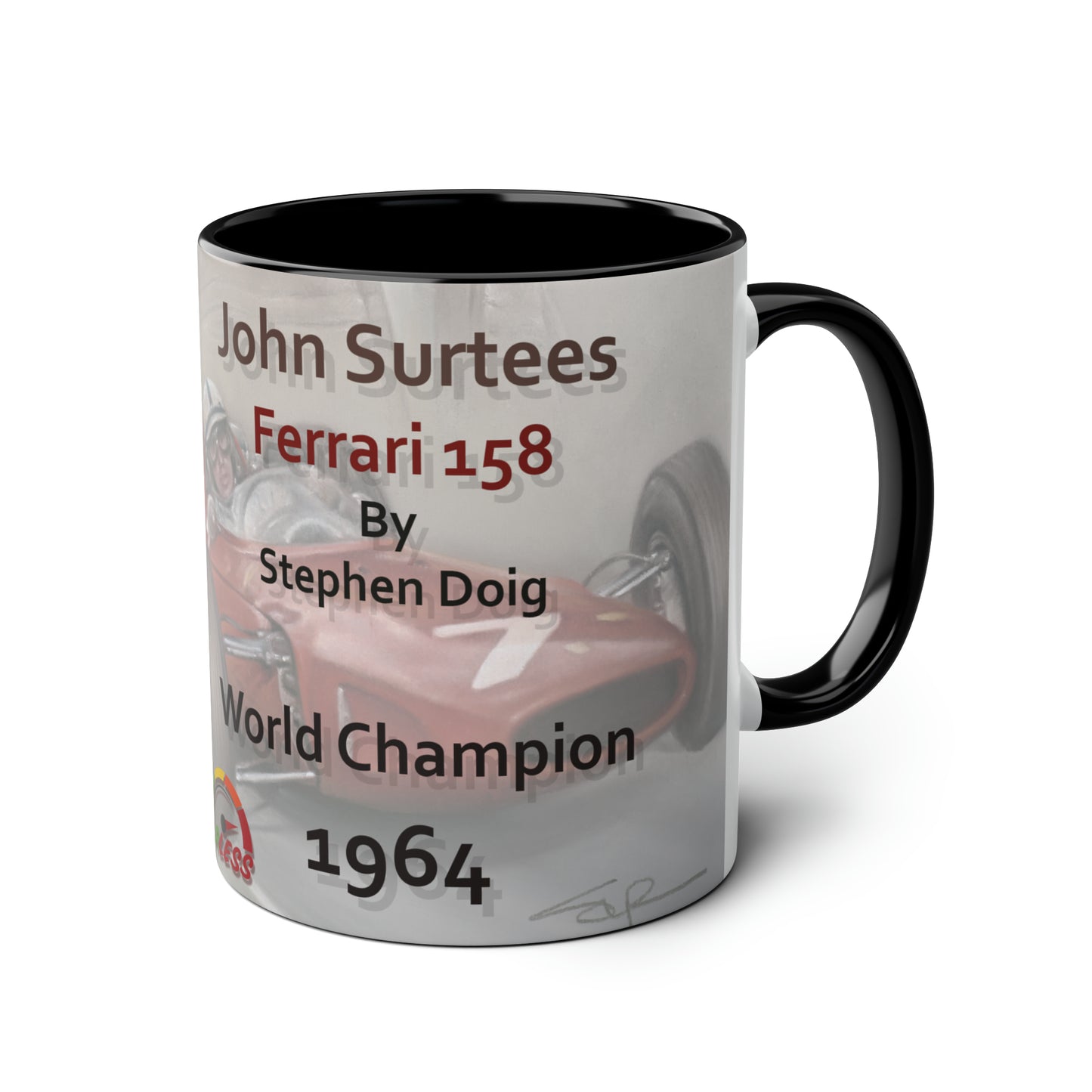 John Surtees. World Champion 1964 - Two-Tone Coffee Mug, 11oz
