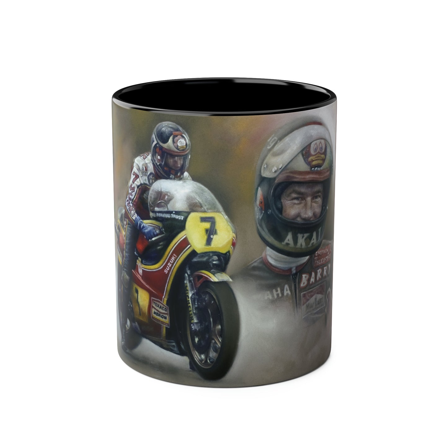 Barry Sheene. Action Stations - Two-Tone Coffee Mug, 11oz