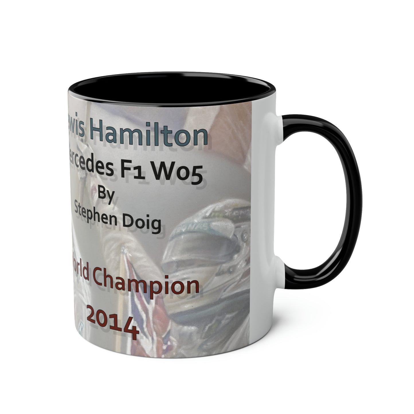 Lewis Hamilton. World Champion 2014 - Two-Tone Coffee Mug, 11oz