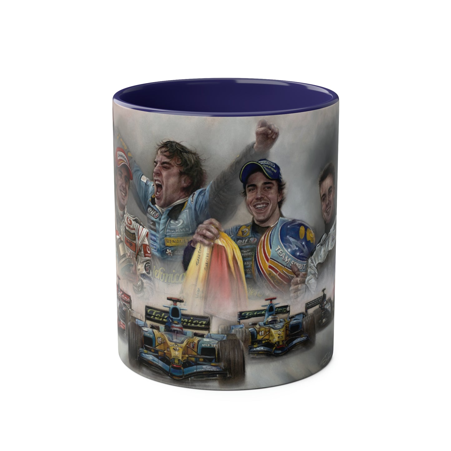 Fernando Alonso. Retrospective - Two-Tone Coffee Mug, 11oz