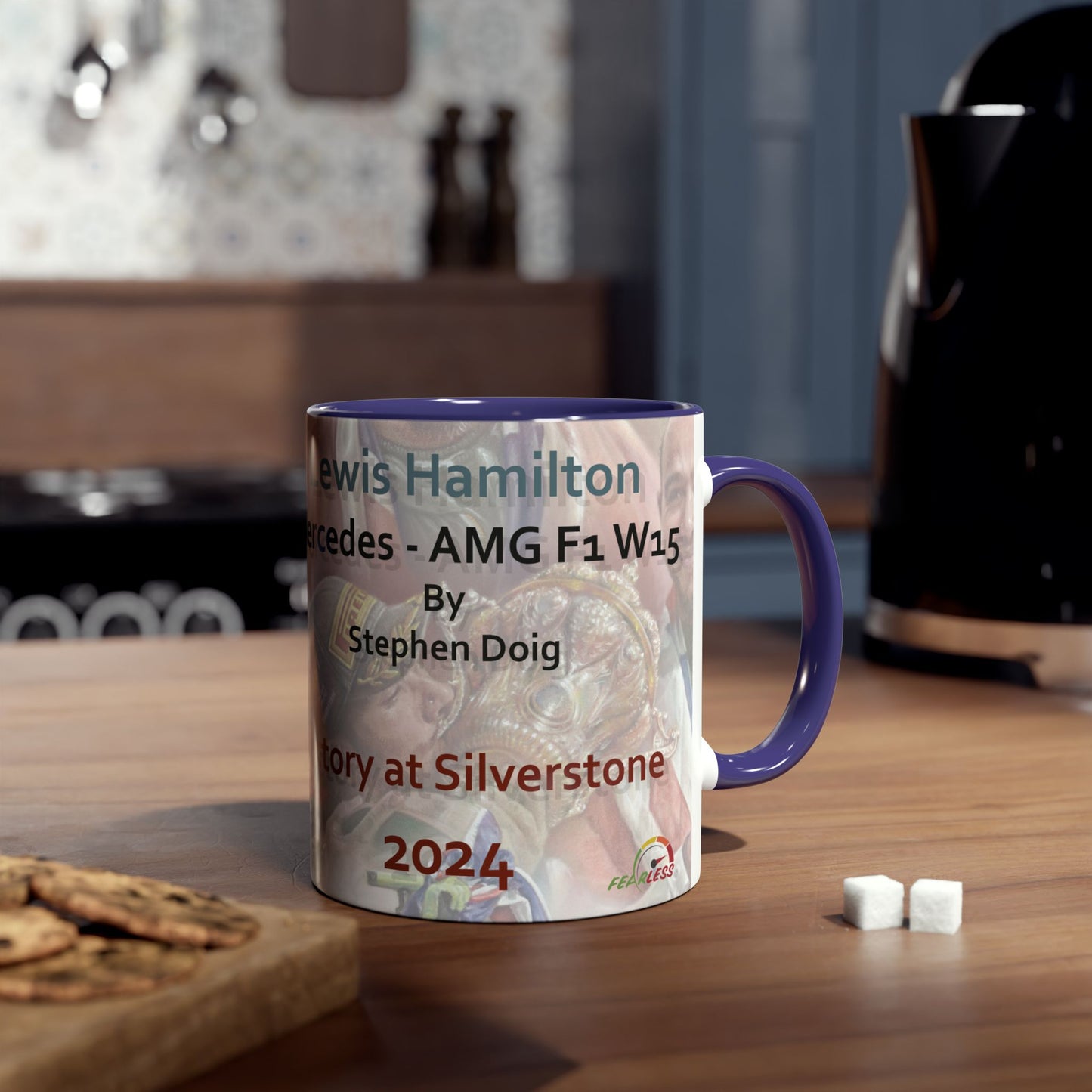 Lewis Hamilton. Silverstone 2024- Two-Tone Coffee Mug, 11oz