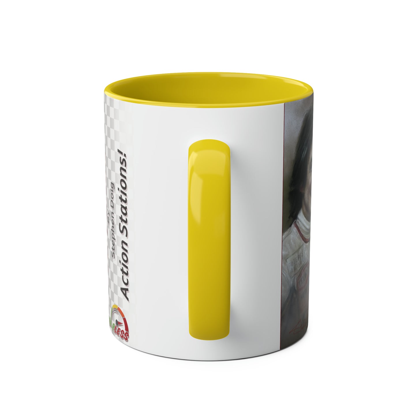 Barry Sheene. Action Stations - Two-Tone Coffee Mug, 11oz