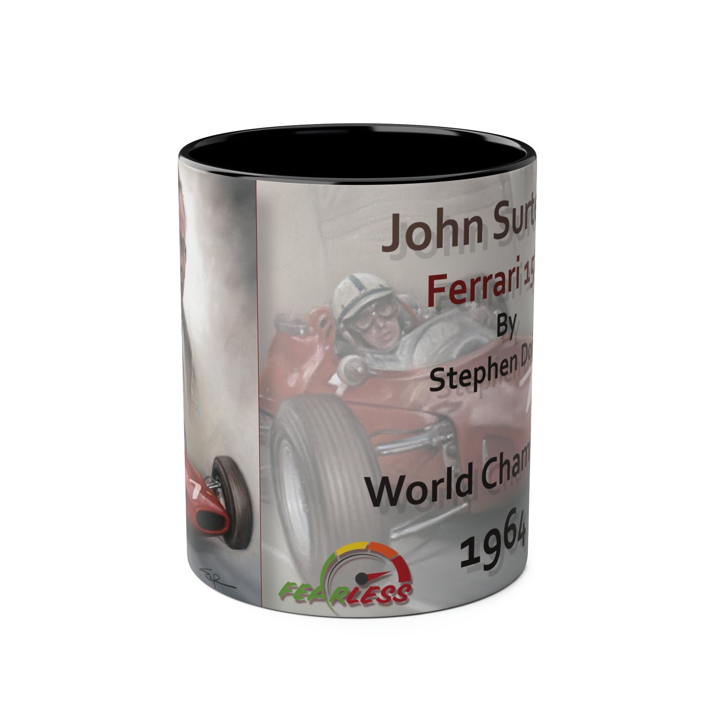 John Surtees. World Champion 1964 - Two-Tone Coffee Mug, 11oz