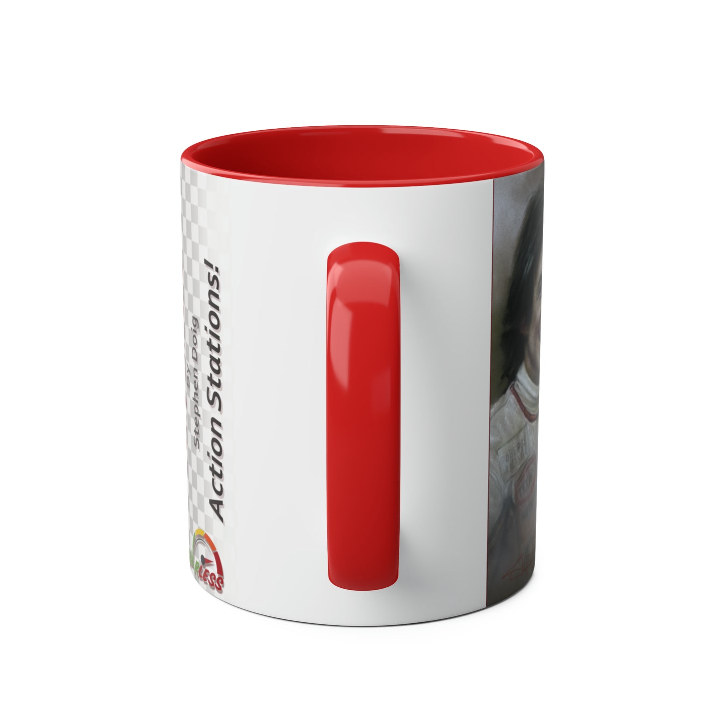 Barry Sheene. Action Stations - Two-Tone Coffee Mug, 11oz