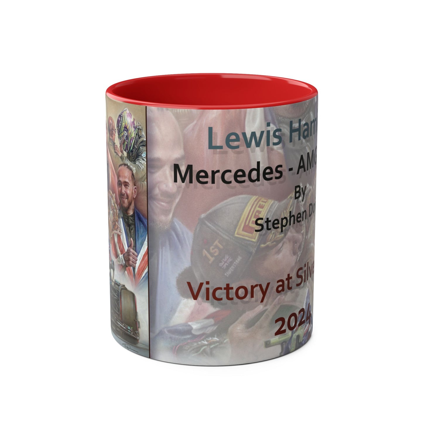 Lewis Hamilton. Silverstone 2024- Two-Tone Coffee Mug, 11oz