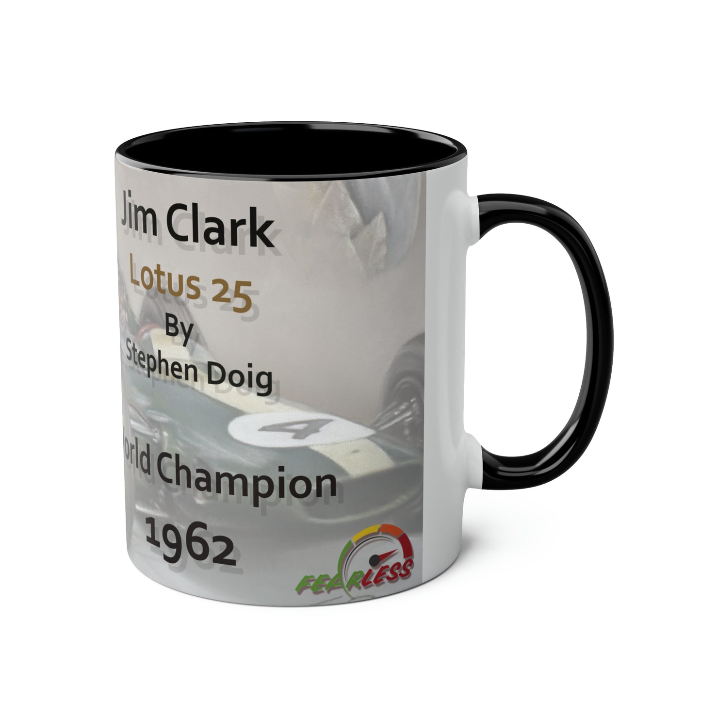 Jim Clark. World Champion 1962 - Two-Tone Coffee Mugs, 11oz