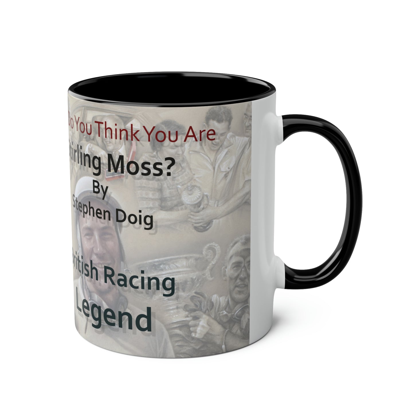 Stirling Moss. British Racing Legend - Two-Tone Coffee Mug, 11oz