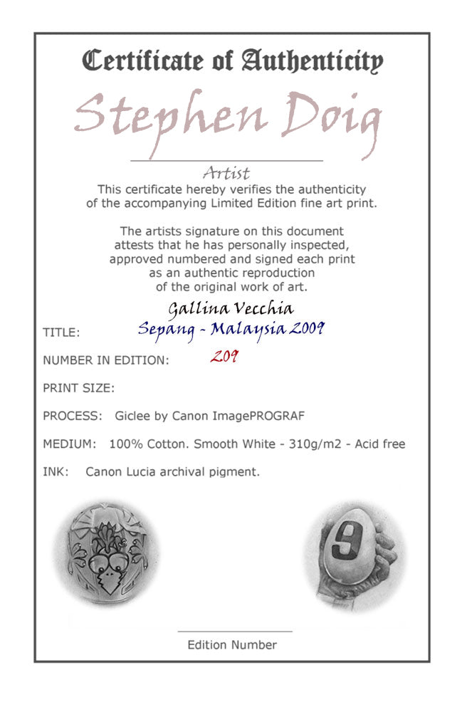 Valentino Rossi 'Gallina Vecchia' Ltd edition giclee fine art print 209 copies.