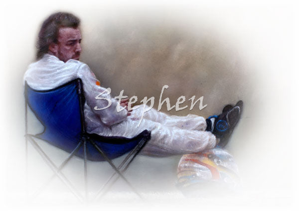 Fernando Alonso Retrospective Ltd edition giclee print by Stephen Doig