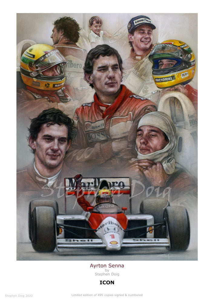 Ayrton Senna - Icon - Ltd montage edition of 495 copies.