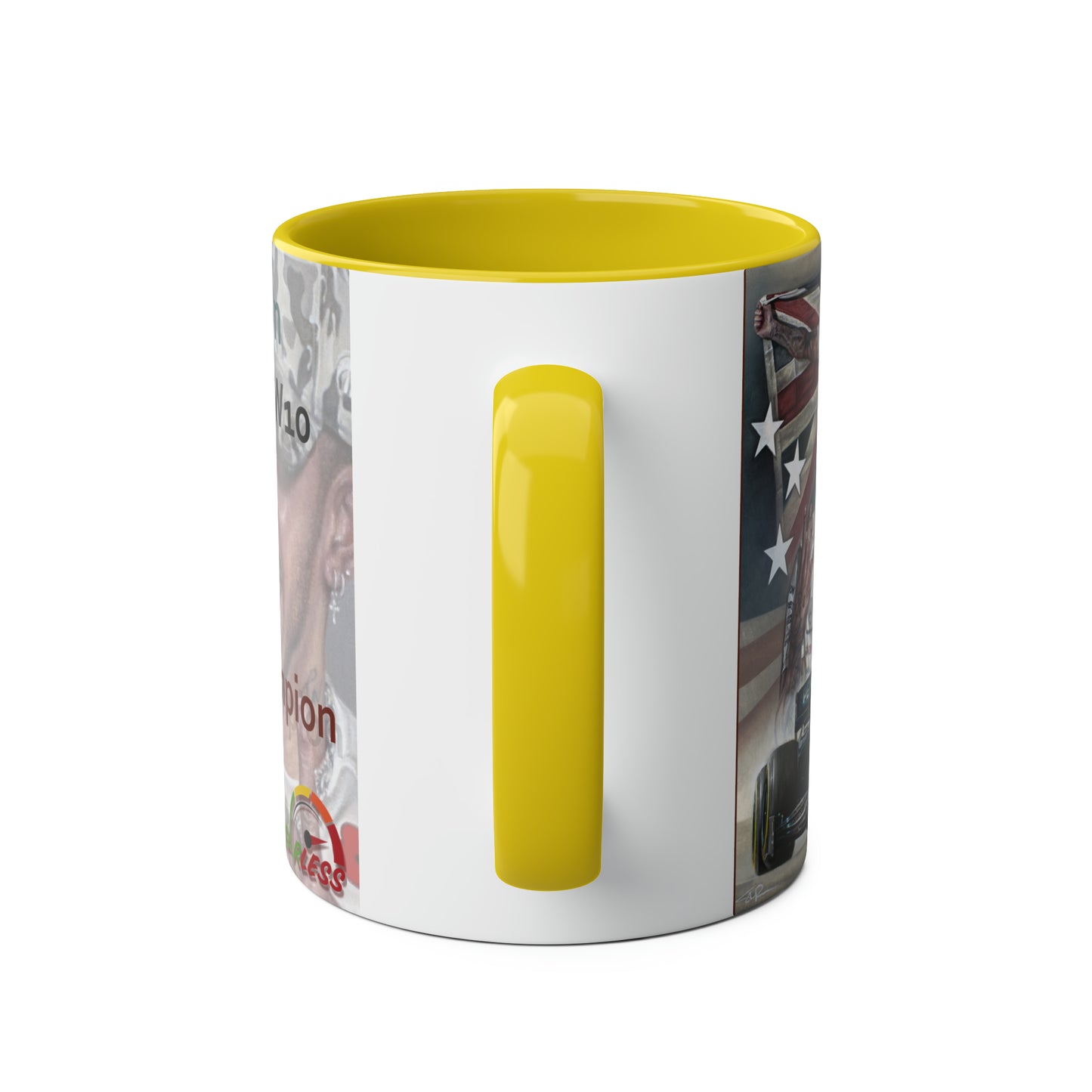 Lewis Hamilton. Six Time World Champion - Two-Tone Coffee Mug, 11oz