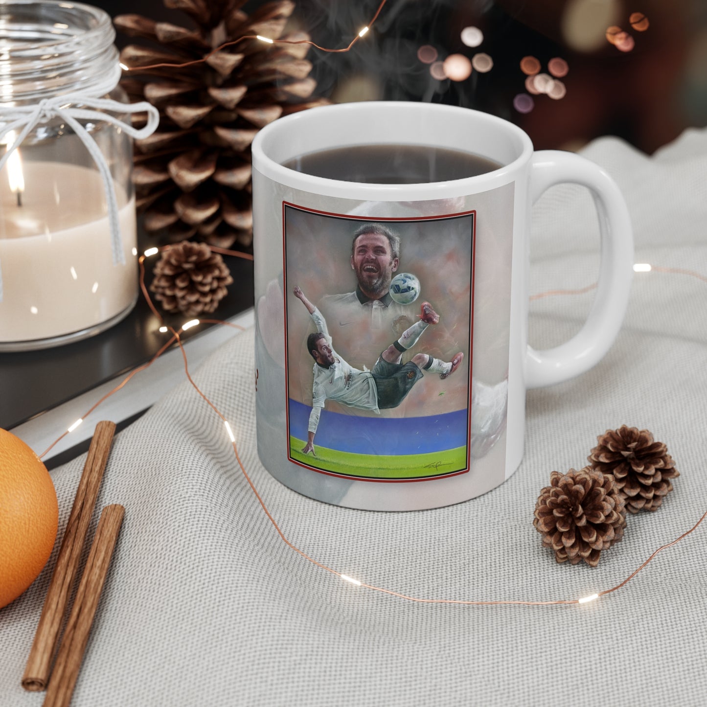 Juan Mata  Man Utd  Personalisable Coffee Mug  by Stephen Doig