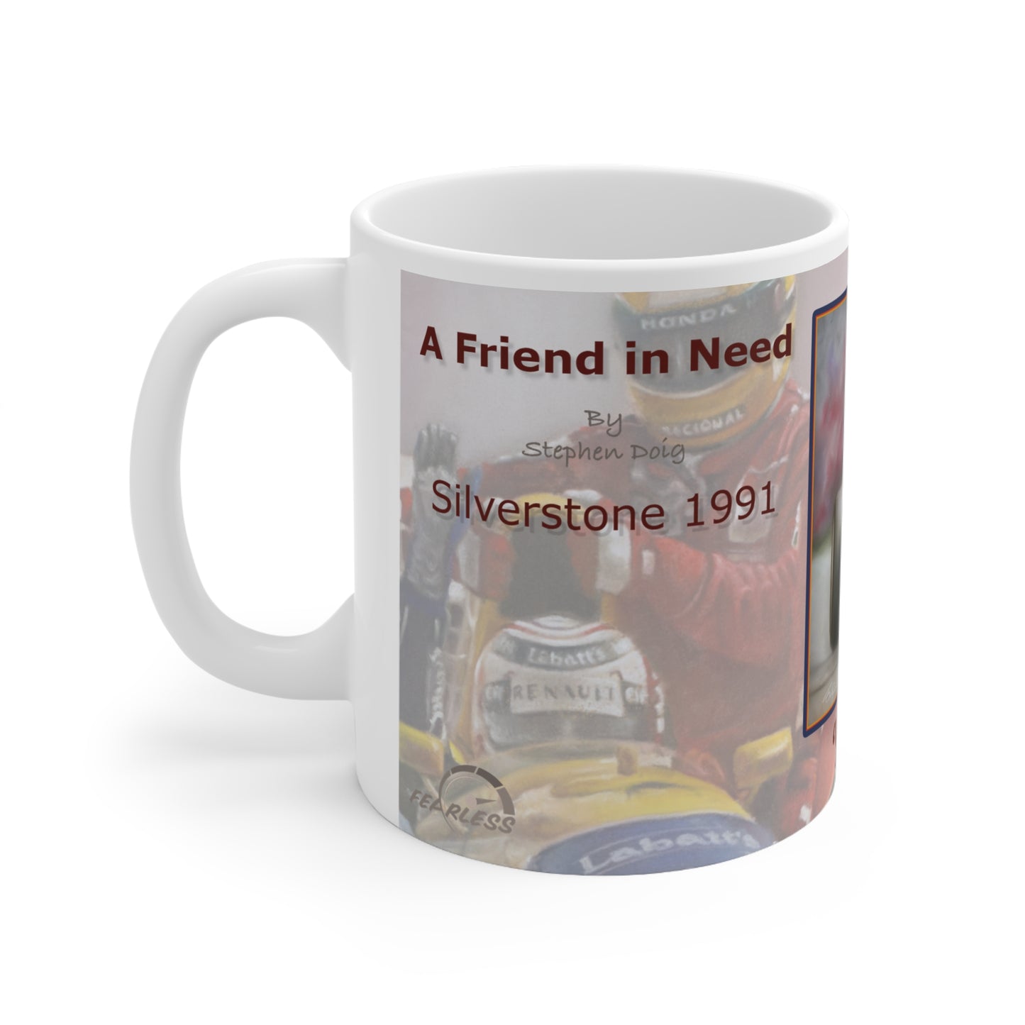 Mansell & Senna Silverstone 1991  Personalisable Coffee Mug  by Stephen Doig