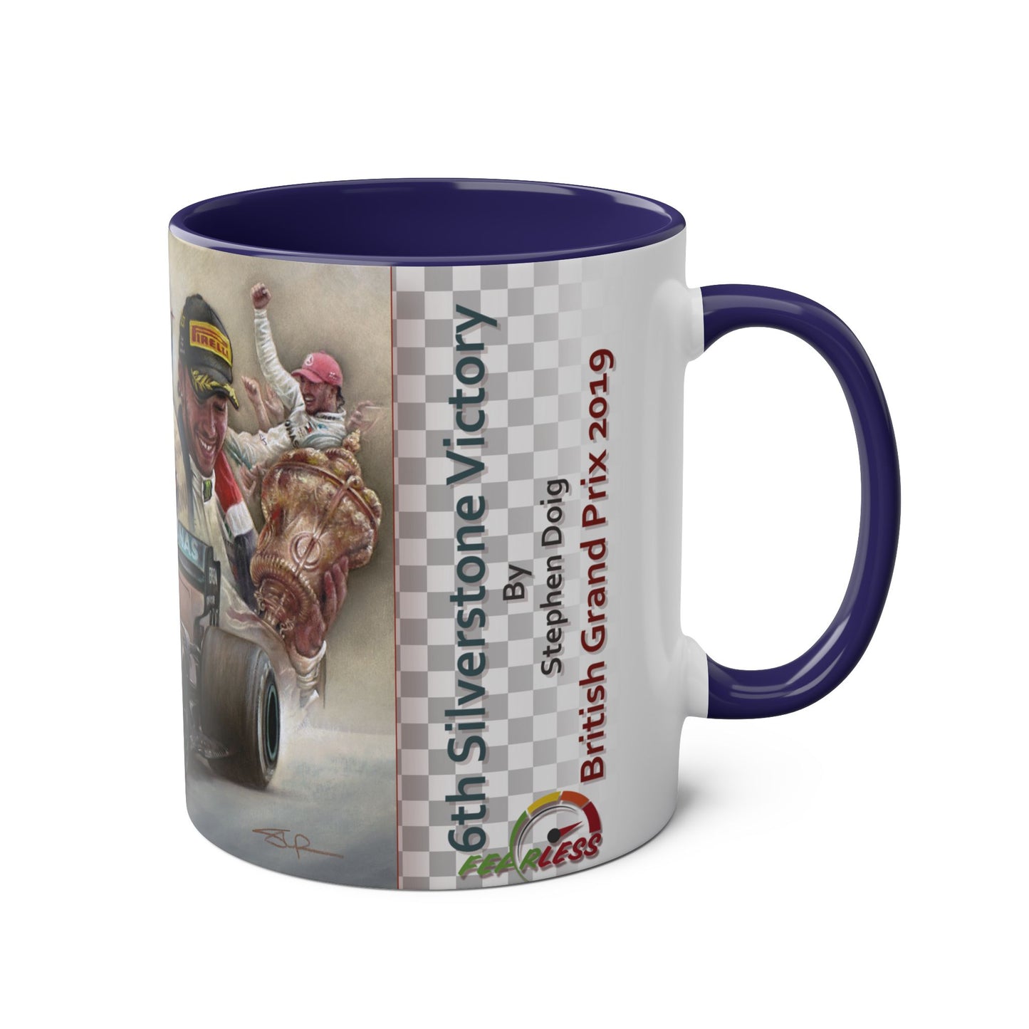 Lewis Hamilton. Silverstone 2019 - Two-Tone Coffee Mug, 11oz