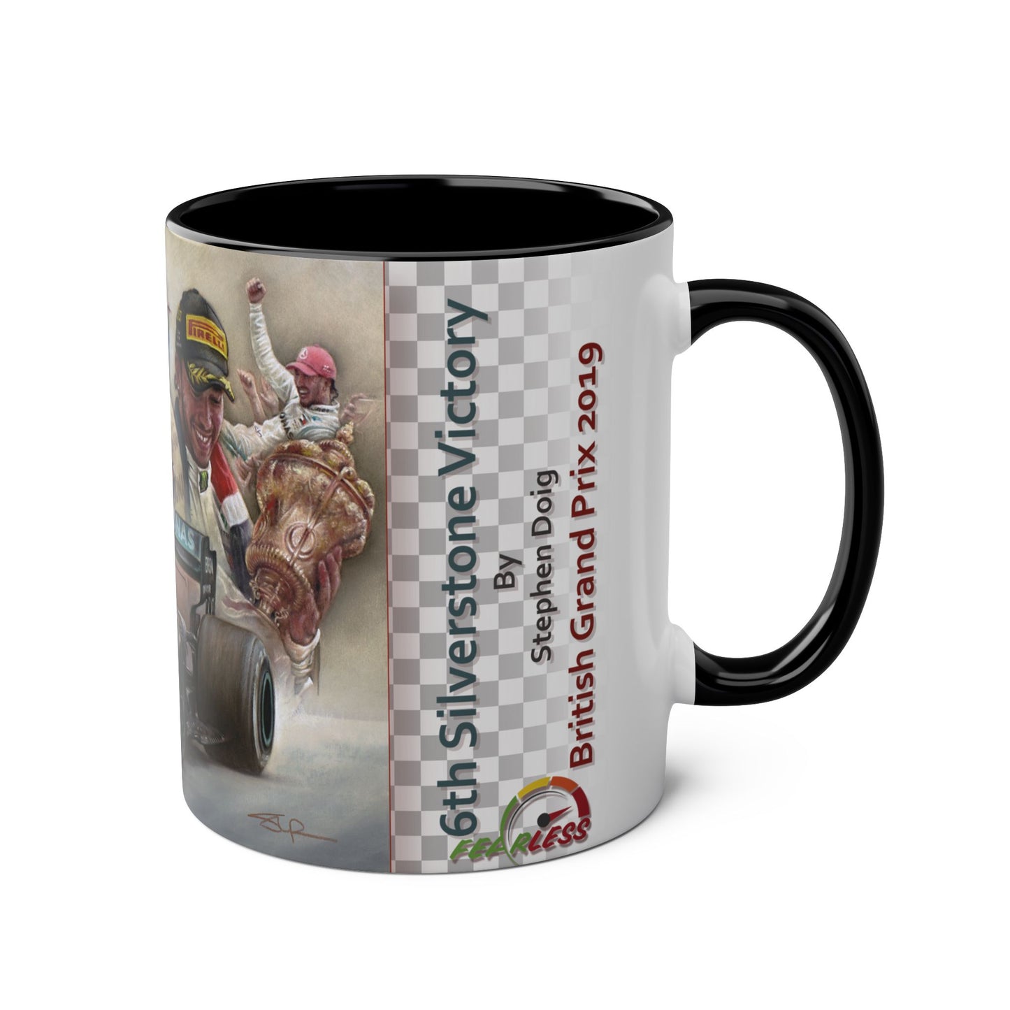 Lewis Hamilton. Silverstone 2019 - Two-Tone Coffee Mug, 11oz