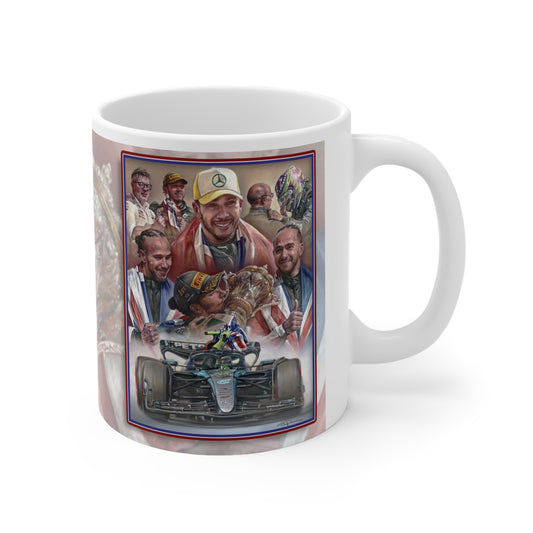 Sir Lewis Hamilton  Victory at Silverstone 2024  Personalisable Coffee Mug  by Stephen Doig
