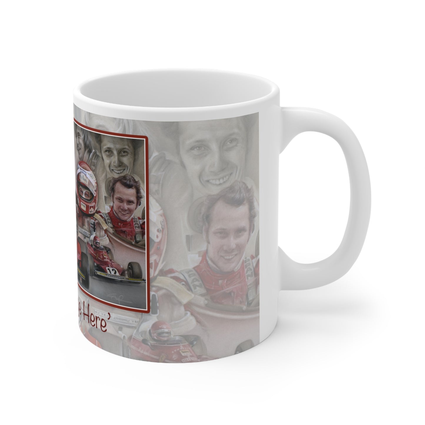 Niki Lauda Personalisable F1 Celebration Coffee Mug by Stephen Doig