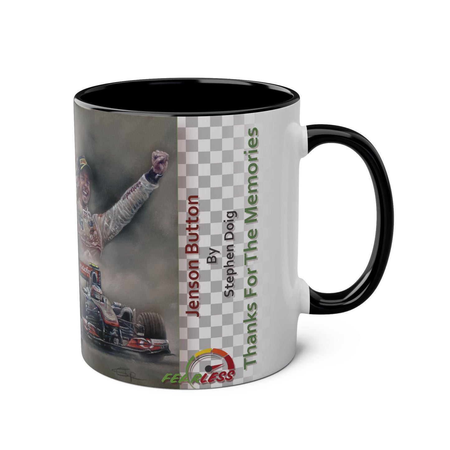 Jenson Button. Thanks For The Memories - Two-Tone Coffee Mug, 11oz