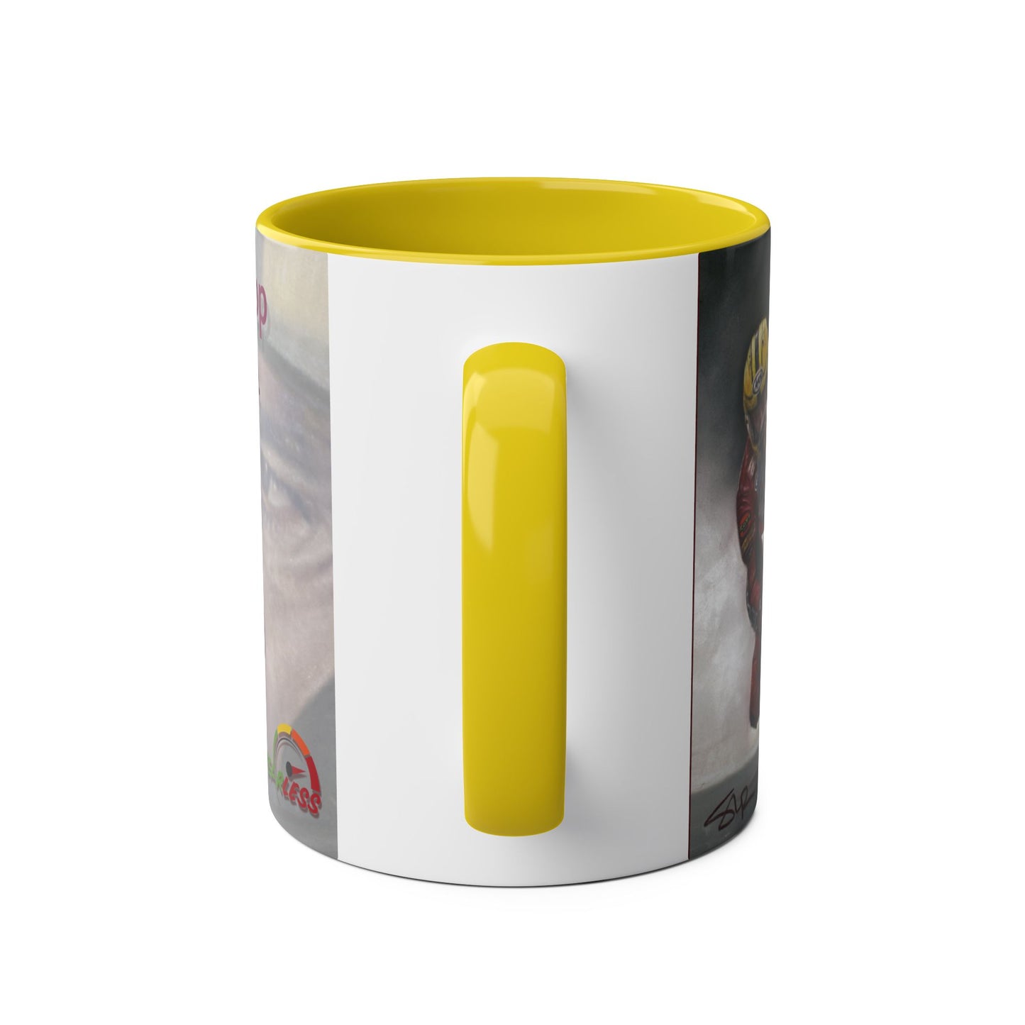 Joey Dunlop TT Legend Two-Tone 11oz Coffee Mug by Stephen Doig.